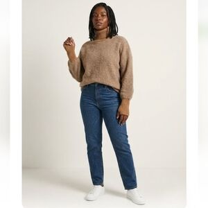 Offline By Aerie Brown Sherpa Ribbed Turtleneck Pullover Sweater